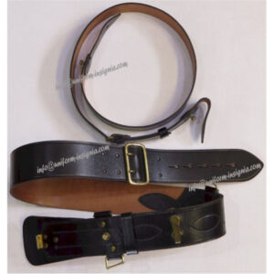 Sam Browne Belt & Single Cross-Brace - Black - RTR With Sandhurst Clip Leather Stable Belt, belt-plate or buckle