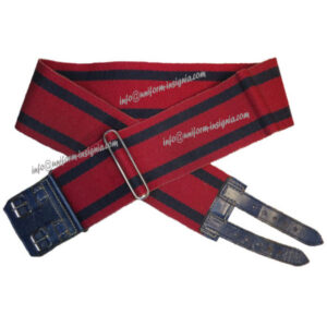 Royal Engineers Coloured Stable Belt - Old Type (Leather Buckles) Woven Stable Belt, belt-plate or buckle