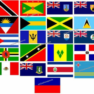 Caribbean Islands Flags 3ft x 2ft cuba puerto rico jamaica barbados dominica