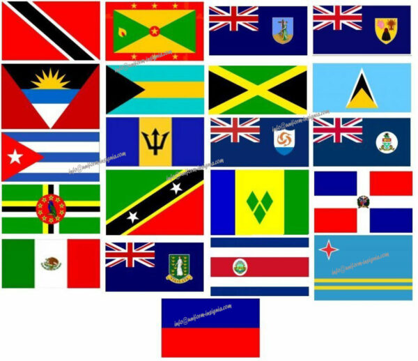 Caribbean Islands Flags 3ft x 2ft cuba puerto rico jamaica barbados dominica