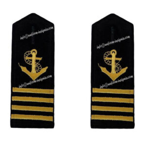 4 Bar Navy Captain Epaulet Gold Anchor Rank Slides Shoulder Board Crew Epaulette