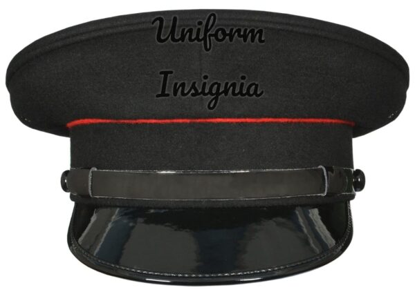 Fire Brigade Peak Cap, Fire Service Black Blazer Peak Officers Cap Hat
