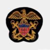 Navy Officer Embroidered Badges Size 4x4 inches. Pocket size Blazer badge Sewon backing