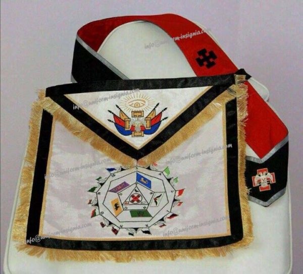 Masonic Scottish Rite 32 Degree Master of the Royal Secret regalia Apron + sash