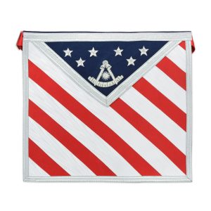 American Flag Past Master Masonic Apron - [Red White & Blue]