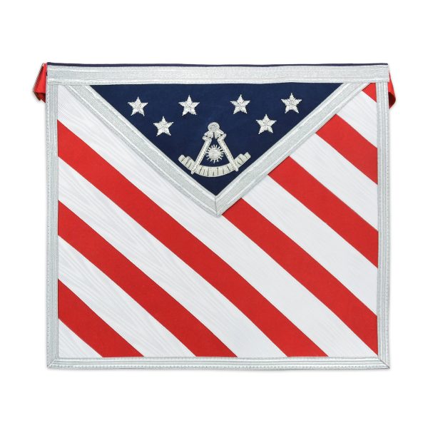 American Flag Past Master Masonic Apron - [Red White & Blue]