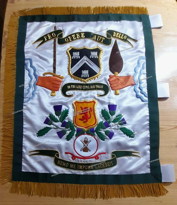 Hand embroidery flags and banners