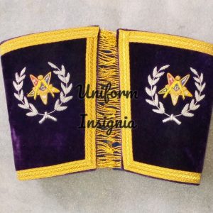 MASONIC REGALIA ASSOCIATE PATRON APRON HAND EMBROIDERED WITH COLLAR & CUFFS