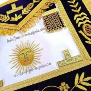 MASONIC Grand Master Sun Apron Bullion Hand Embroidered fine Work %100 LAMBSKIN