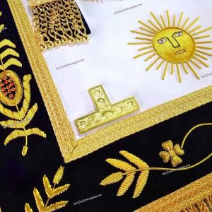 MASONIC Grand Master Sun Apron Bullion Hand Embroidered fine Work %100 LAMBSKIN