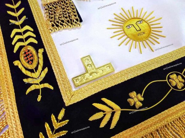 MASONIC Grand Master Sun Apron Bullion Hand Embroidered fine Work %100 LAMBSKIN