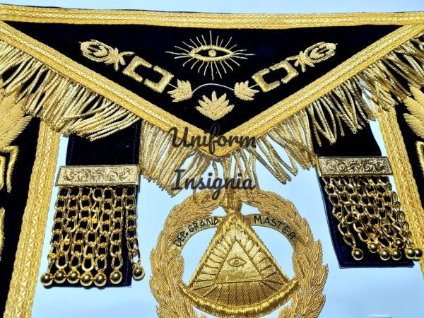 DEPUTY GRAND MASTER 100% LAMB SKIN APRON WITH COLLAR, CUFFS & JEWEL