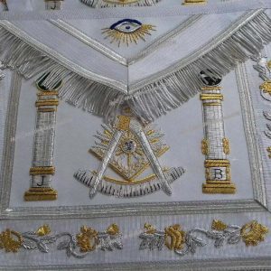 MASONIC REGALIA PAST MASTER APRON WHITE