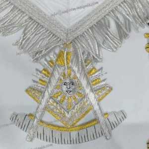 MASONIC REGALIA PAST MASTER APRON WHITE
