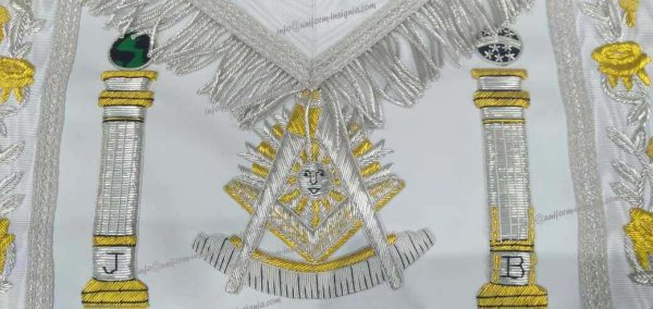 MASONIC REGALIA PAST MASTER APRON WHITE