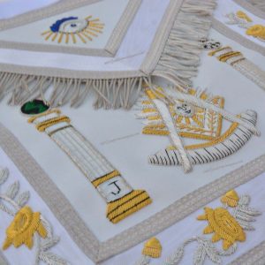 MASONIC REGALIA PAST MASTER APRON WHITE