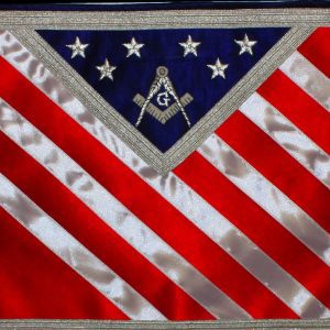 American Flag Past Master Masonic Apron - [Red White & Blue]