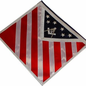 American Flag Past Master Masonic Apron - [Red White & Blue]