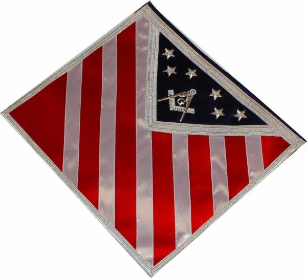 American Flag Past Master Masonic Apron - [Red White & Blue]