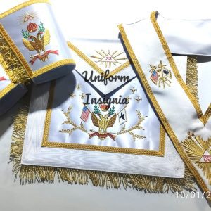 Masonic 33rd Degree Apron, Collar and Cuff Set
