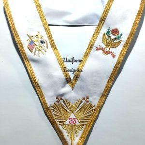 Masonic 33rd Degree Apron, Collar and Cuff Set