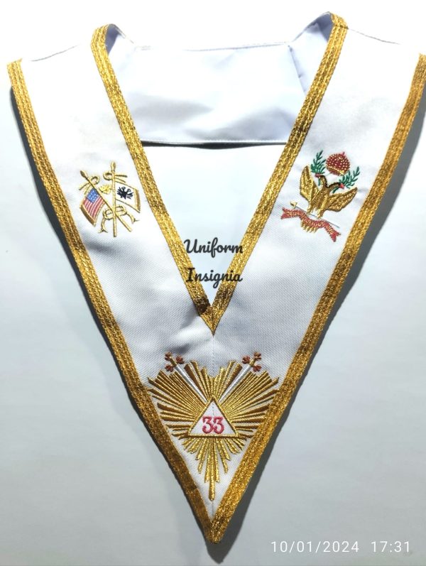 Masonic 33rd Degree Apron, Collar and Cuff Set
