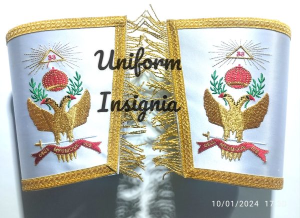 Masonic 33rd Degree Apron, Collar and Cuff Set